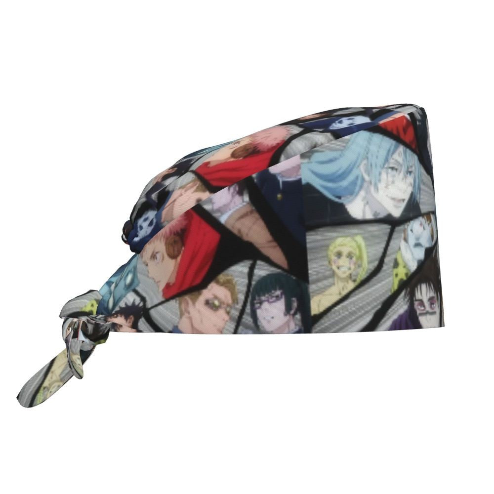 Custom S-Satorues G-Gojoes Cartoon Scrubs Cap Surgical Hats Women Men Skilled Operating Room Cap Operator Hats Lab Works Hat