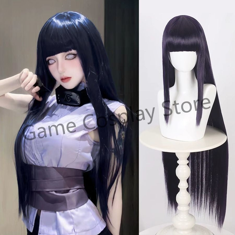 Hyuga Hinata Cosplay Costume Wig Women Outfits Halloween Carnival Party Suit Hyuuga Ninja Cosplayer Purple Long Cute Wig