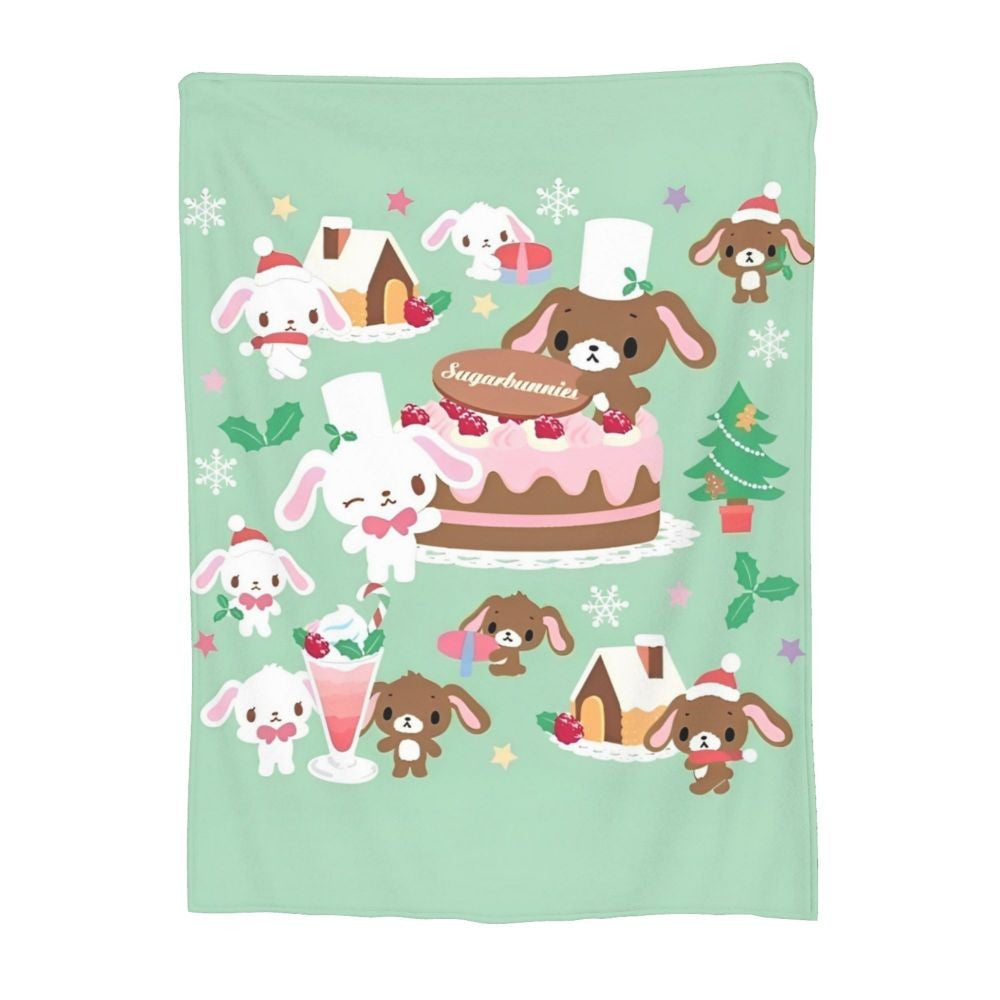 Sugarbunnies Sugar Rabbit Knitted Blanket Fleece Super Soft Throw Blankets for Outdoor Travel Bedroom Quilt