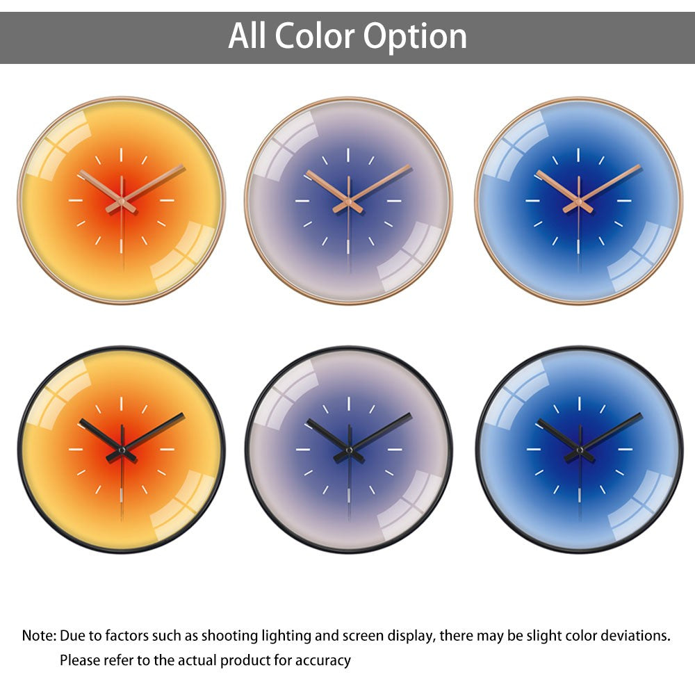 10 Inch Nordic Sunset Wall Clock Fashion Luxury Living Room Non Ticking Creative Fashion Decoration Silent Simple Glass Clock