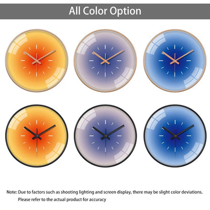 10 Inch Nordic Sunset Wall Clock Fashion Luxury Living Room Non Ticking Creative Fashion Decoration Silent Simple Glass Clock