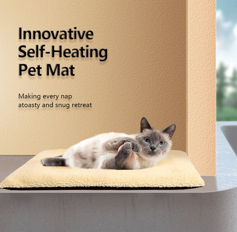 Cama para Gatos Autorrequecível Tapete Térmico Extrarrequentado para Cães e Gatos Almofada para Animais de Estimação com Capa Removível Base Antiderrapante Não Elétrico