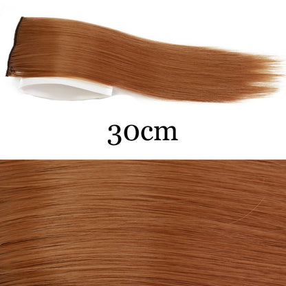 MERISI HAIR Apliques de Cabelo Sintético Liso Invisível com 2 Presilhas, Aumento de Volume, Extensões de Cabelo, Cobertura Lateral Superior