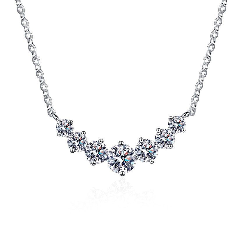 1.7-5.0ct D Cor Moissanite Feminino Pingente Prata Colar Para Mulheres Correntes Festa Noiva Joias Finas Colar de Prata Esterlina 925