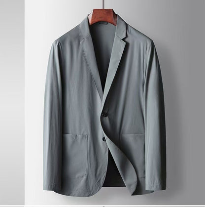 2025 Spring and Summer New Men's Casual Suit Light and Thin Elastic Middle aged Anti Wrinkle and Non Ironing Suit Coat Sunscreen