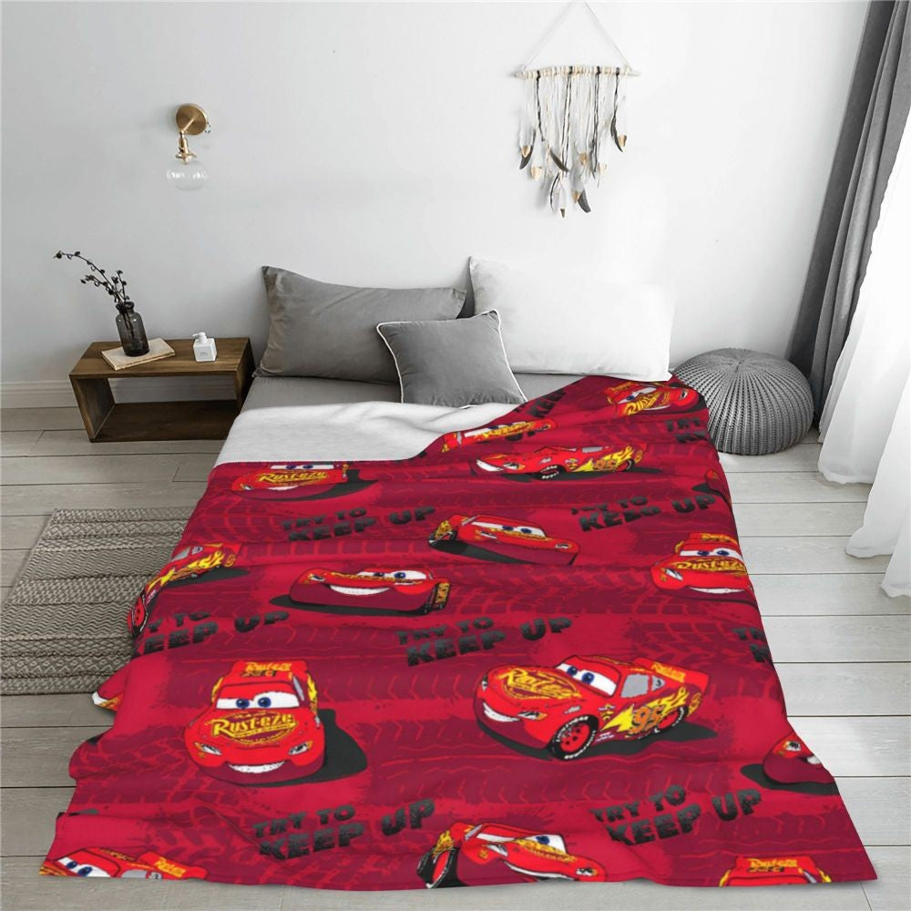 Cars Lightning McQueen 95 Flannel Blanket Life Is A Highway Super Warm Throw Blanket for Couch Bed Picnic Bedspread Sofa Bed