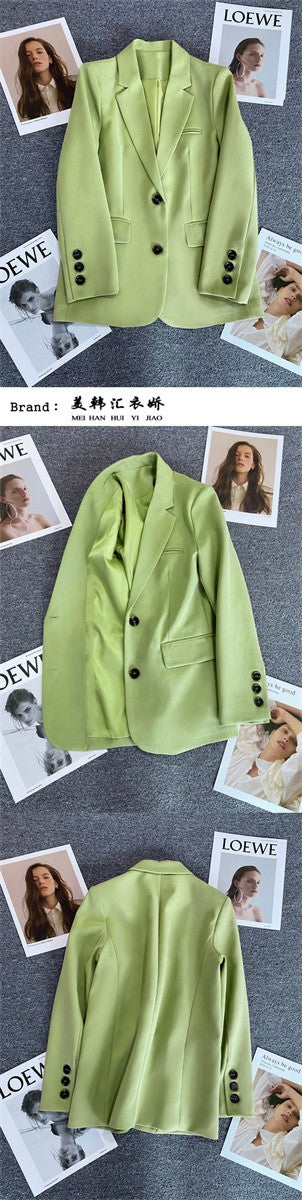 Women Jacket New in Korean Fashion Small Suit Top Brown Suit Coat Clothes Loose Straight Temperament Slim Blazer for Women Chic