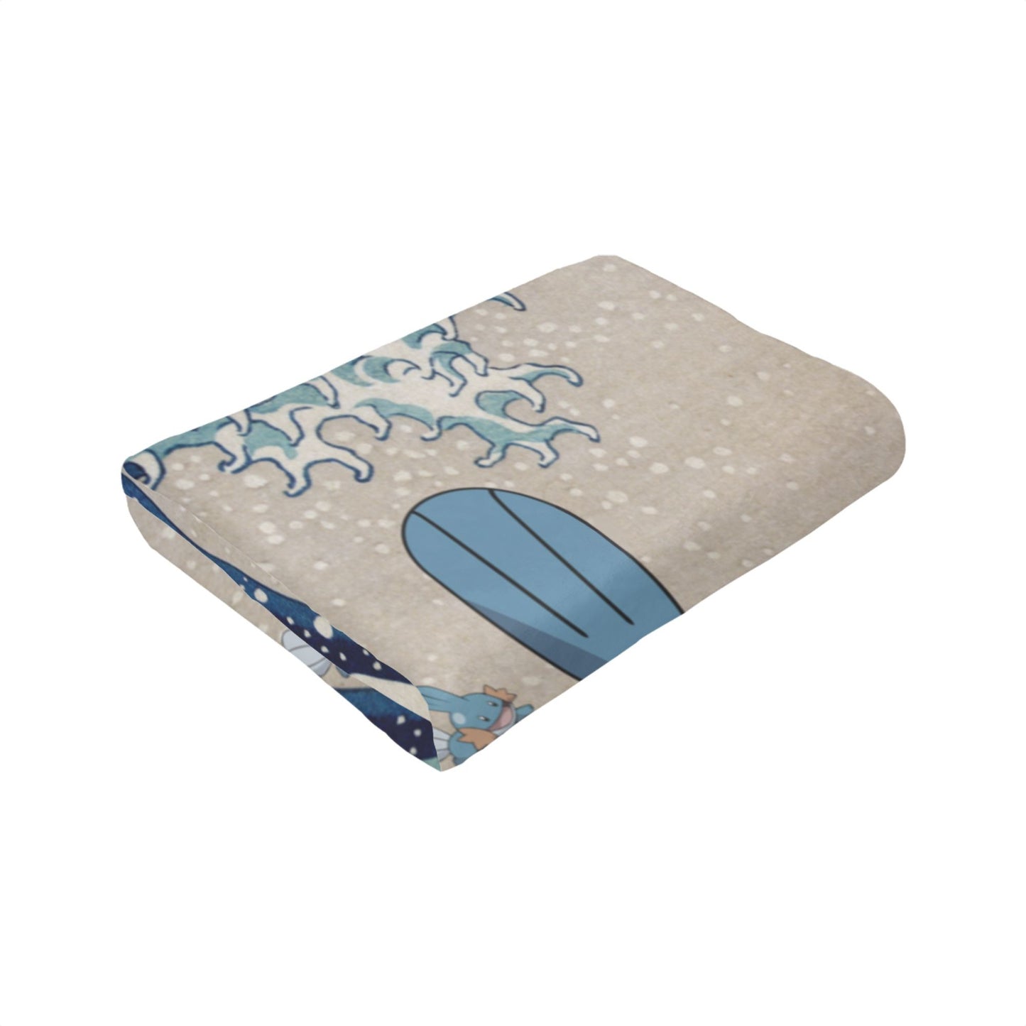 Pokemones Mudkip Wave Blanket Flannel All Season  Breathable Super Soft Throw Blanket for Home Couch Quilt