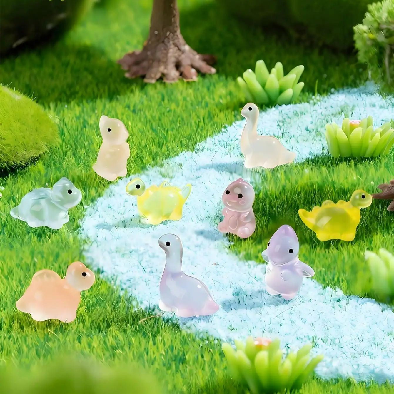 Glow In The Dark Dinosaur Toys 10/20PCS Luminous Mini Figurines For Christmas Fairy Garden Cute Decor