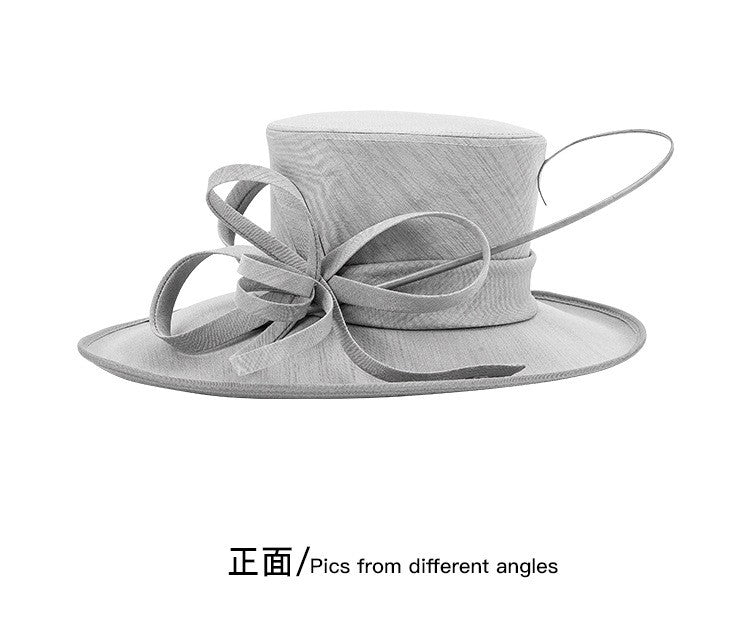 Moda Luxo Moda Pena Chapéu Chá Igreja Elegante Fotografia Cartola Feminina Banquete Fascinator Chapéus Formais de Casamento
