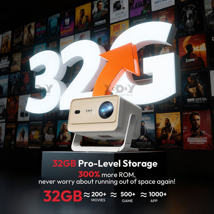 Projetor XGODY N6/N6 Pro Netflix Oficialmente 4K Controle de Voz Smart Android TV Whale OS 8/32GB ROM para Home Theater de Filmes