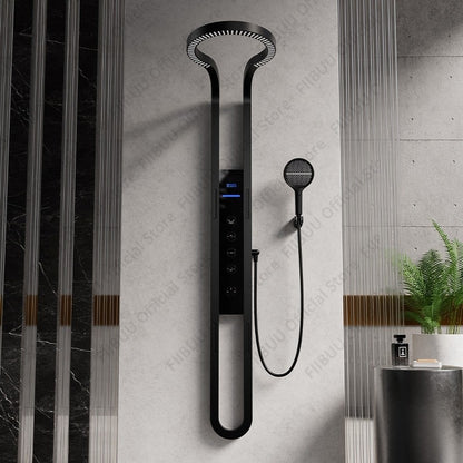 Conjunto de Chuveiro de Luxo com Display Digital, Sistema de Chuveiro com Massagem de Água Pressurizada, Chuveiro Combo e Ducha de Mão, Acessórios de Banheiro
