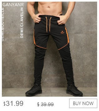 GANYANR Brand Running Pants Men Winter Fitness Crossfit Training Sports Jogger Long Trousers Athletic Loose Jogging Gym Training