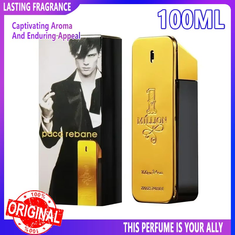 Perfume 100ml Original Million Gold Homem Duradouro Forte Masculino Masculino Sabor Forte Picante Feromônio Colônia Body Spray Colônia