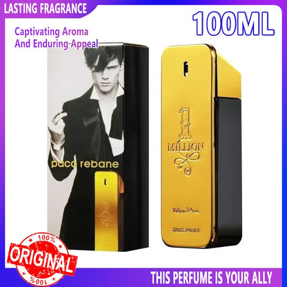 Perfume 100ml Original Million Gold Homem Duradouro Forte Masculino Masculino Sabor Forte Picante Feromônio Colônia Body Spray Colônia