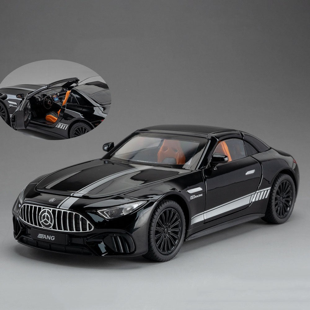 Miniatura de Carro de Brinquedo SL63 G800 na Escala 1:22, Veículos de Liga Fundida, Direção nas Rodas Dianteiras, Som, Luz, Fricção, Modelos para Presente Adulto