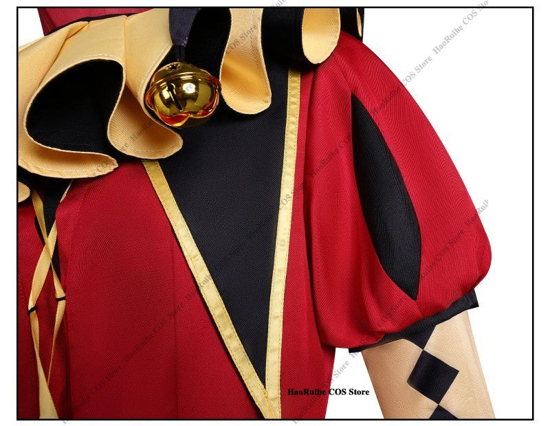 Hot The Freak Circus Pierrot Jester Harlequin Cosplay Costume Adult Clown Top Pant Wigs Joker Uniform Halloween Costume Carnival