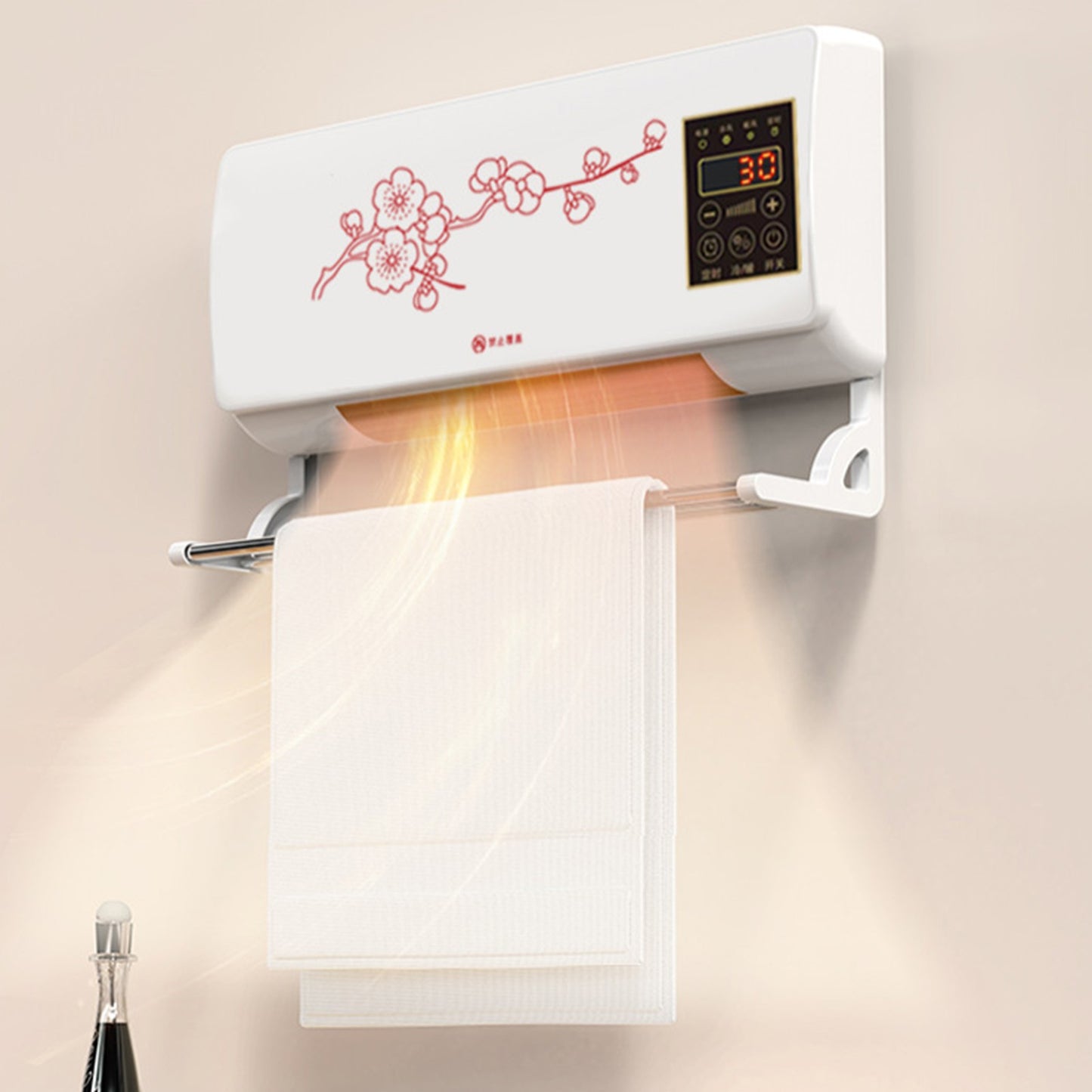 Aquecedor de Parede Máquina de Aquecimento Impermeável com Ajuste de Tempo Pequeno Aparelho de Ar Condicionado Plugue CN 220V