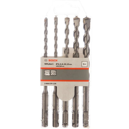 BOSCH 2608579120 SDS Plus-1 Jogo de Brocas para Martelete Rotativo 5 Peças 160MM para Concreto e Alvenaria