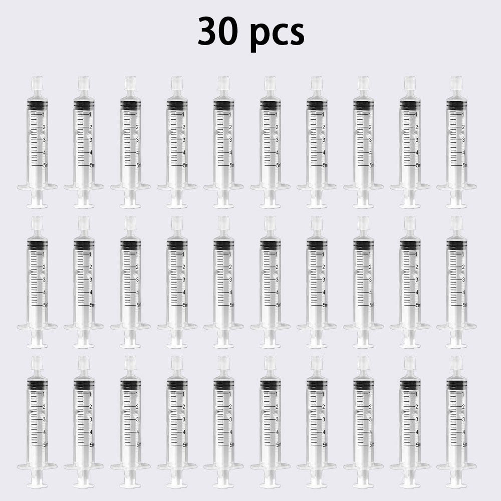 20/30/50 unidades de seringa plástica de perfume de 5ML para distribuição quantitativa de frascos recarregáveis, ferramenta de seringa de bomba cosmética
