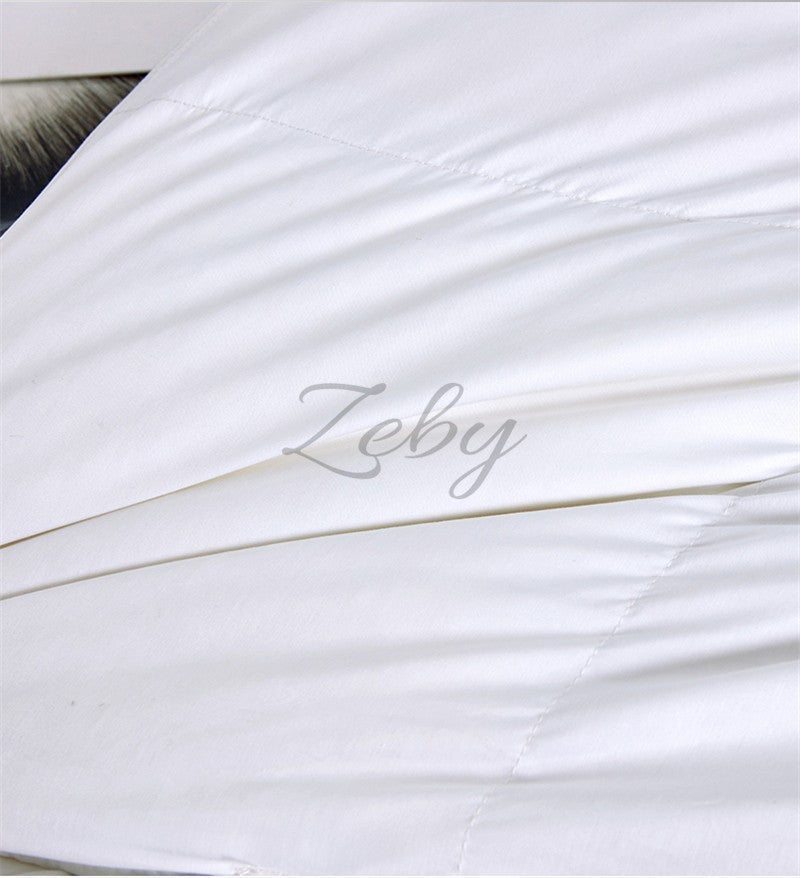 High Grade 100% White Goose Down Quilt Winter Warm Feather Duvet Queen King Cozy Lightweight 3D Bread Comforter Pinch Pleated