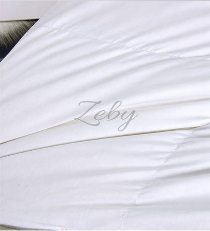 High Grade 100% White Goose Down Quilt Winter Warm Feather Duvet Queen King Cozy Lightweight 3D Bread Comforter Pinch Pleated