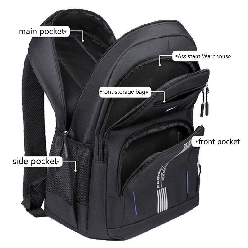 Neutral style backpack for men and women,suitable for business trips and student schoolbags,with multiple layers of pockets