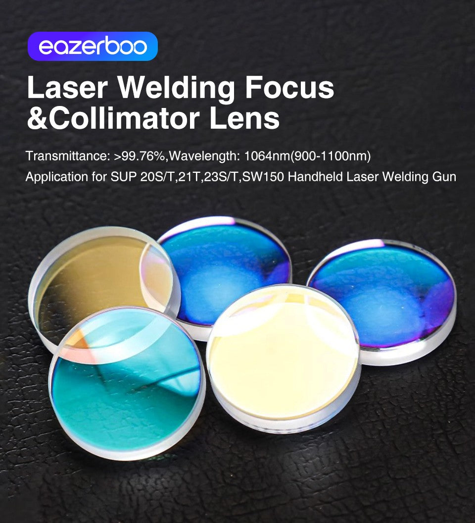 Lente de Colimação e Foco para Laser de Fibra D16 x 5 F60 D20 x 4.5 F150 F200 F400 F600 F800 para Cabeçote de Solda Laser Portátil SUP23T/S