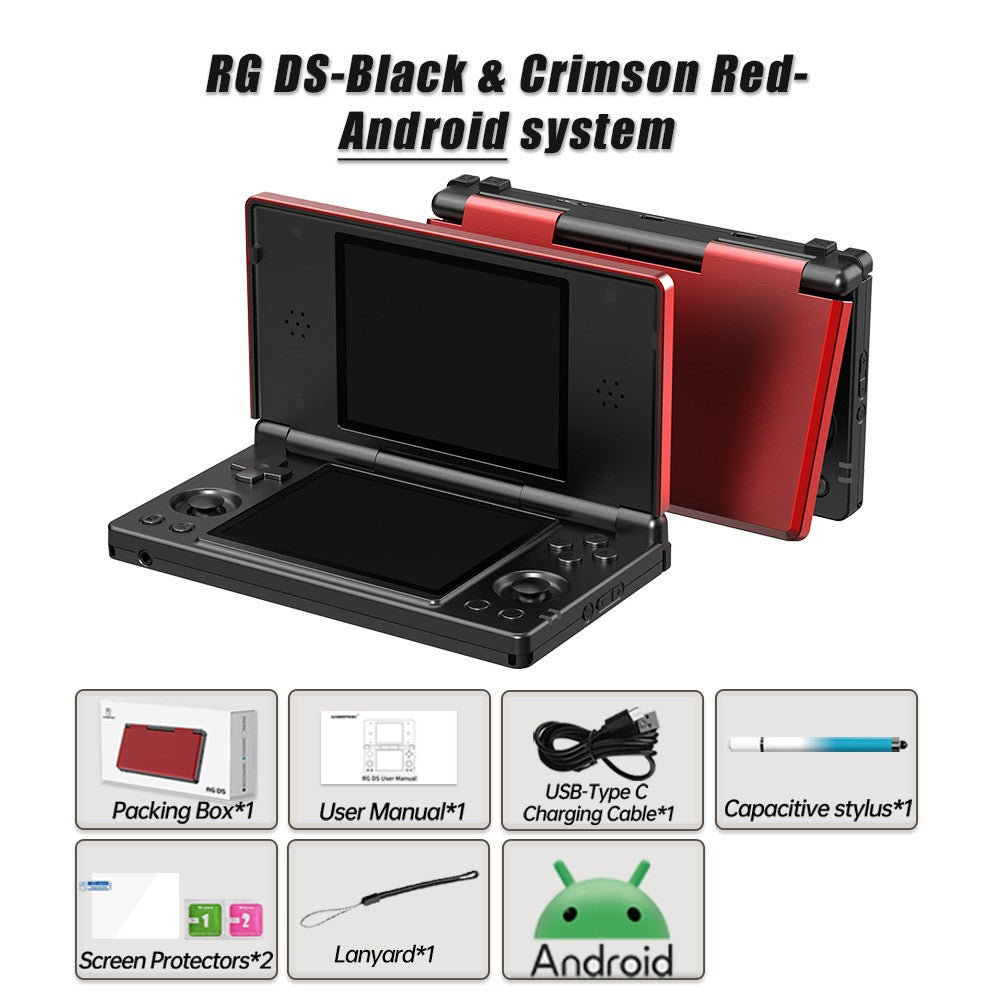 Anbernic RG DS Retro Video Game Console 4 Inch IPS Dual Multi-touch Screen Android 14 Flip Game Player RGDS For Christmas Gift