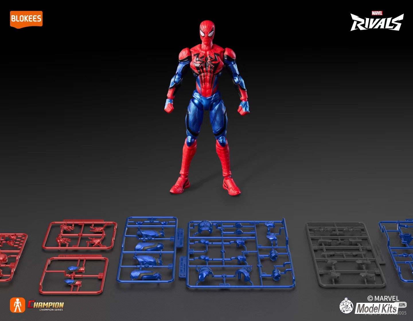 Em estoque Blokees Marvel Rivals Homem-Aranha Venom Campeão Classe Anime Boneco de Ação Figura Colecionável Modelo Presente Colecionáveis
