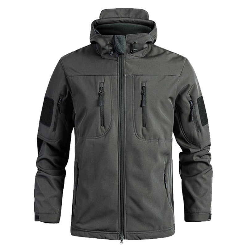 Shark Skin Soft Shell Tactical Jacket Men Winter New Waterproof Fleece Hooded Coat Hunt Clothes Outdoor Camouflage Jacket