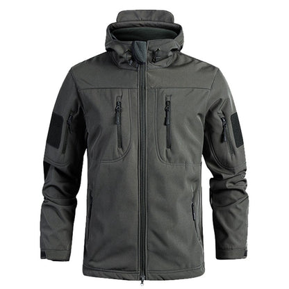 Shark Skin Soft Shell Tactical Jacket Men Winter New Waterproof Fleece Hooded Coat Hunt Clothes Outdoor Camouflage Jacket