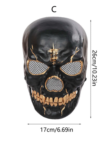 1pcs Moving Mouth Skull Mask Halloween Movable Props Scary Horror Character Props Halloween Holiday Party Masquerade Decoration