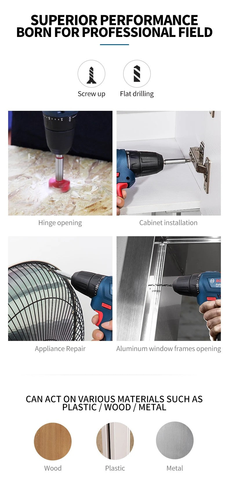 Parafusadeira Elétrica Bosch 12V Recarregável Sem Fio GSR 120-LI Host+Caixa+Carregador Original+1 Bateria Yunchi 2A