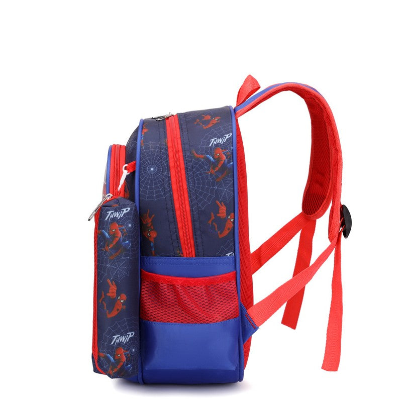 Disney Spiderman Unisex Backpacks Large Capacity Gilding Print Schoolbag For Children's Gifts With Pen Case