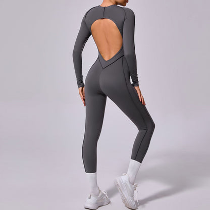 One-piece Yoga Jumpsuit Women Long Sleeved Set Quick Drying Yoga suit Gym Training Suit  Sportswear Bodysuits Women Fitness Set