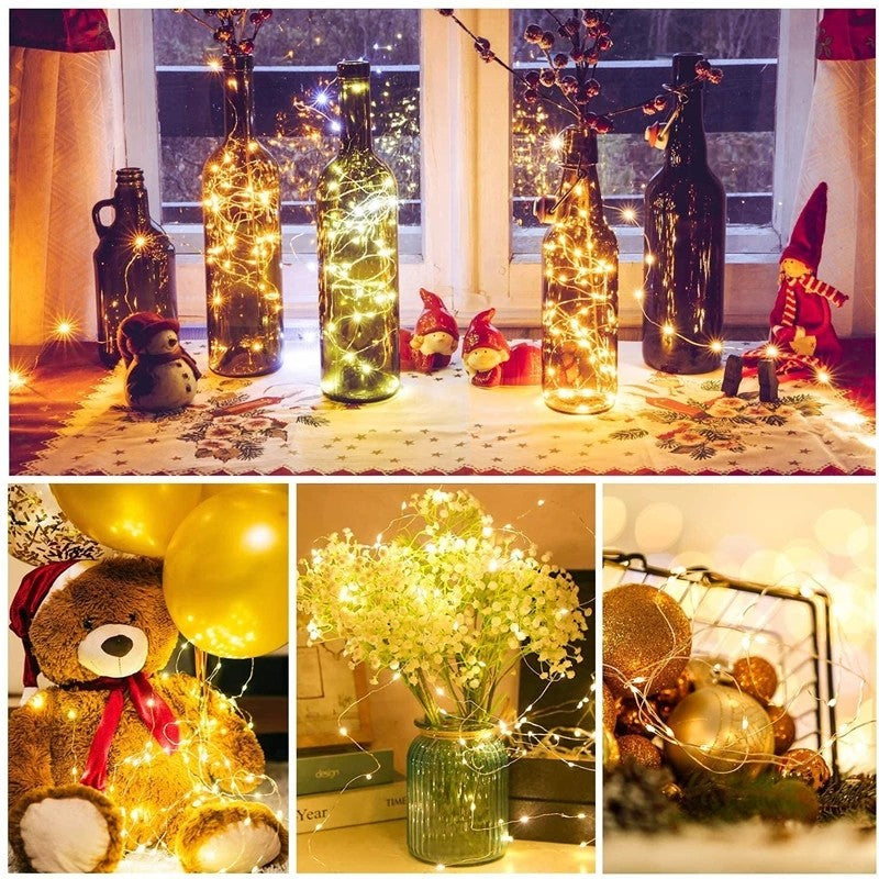 1/5/10pcs Fairy Lights String Button Battery Light Home Decor Living Bedroom Garden Christmas Wedding New Year Ornament Garland