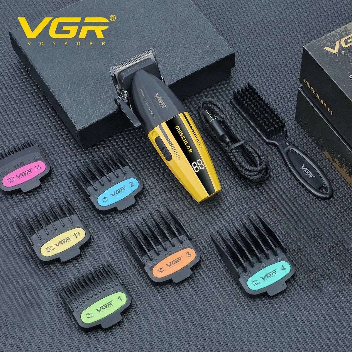 VGR Electric Hair Trimmers Professional 9000RPM Hair Clippers Rechargeable Haircut Machine Adjustable Barber Tool for Men V-285