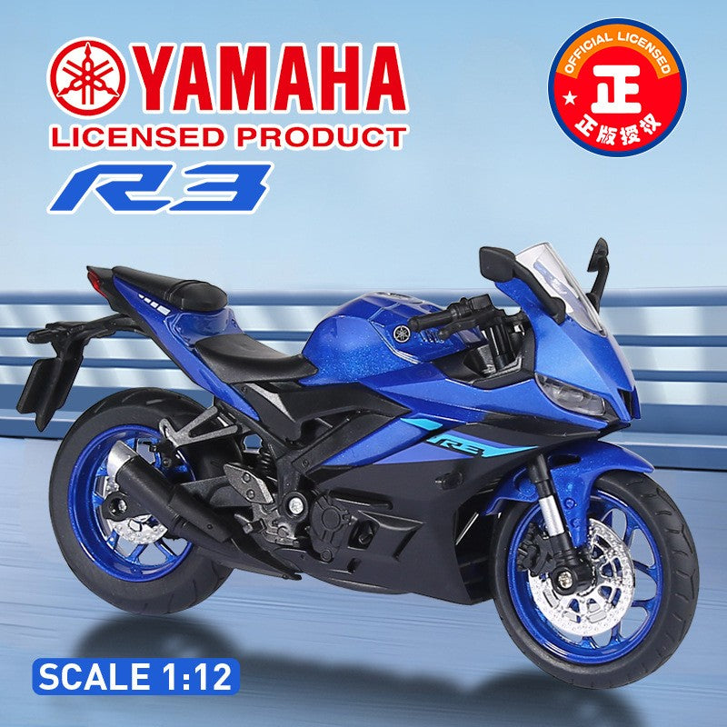 Simulação 1/12 Yamaha R3 Liga Modelo de Motocicleta Luz e Som Carro de Brinquedo para Crianças Menino Presente de Aniversário Miniatura Voiture