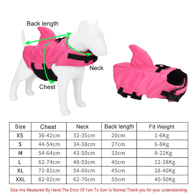 Colete Salva-Vidas Tubarão para Cães, Roupa de Natação para Cães Pequenos e Médios, Roupa de Banho para Pets