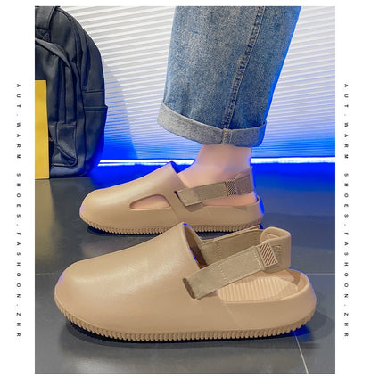 Men's casual hole shoes summer new EVA breathable soft soled sandals outdoor waterproof beach shoes youth fashion Joker slippers