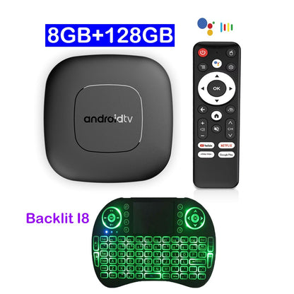 Smart TV Box 8GB 128GB Android 14 ATV Allwinner H313 Google Assistente Vídeo 8K 4k HDR10 Media Player T1 Box de TV Super Rápido