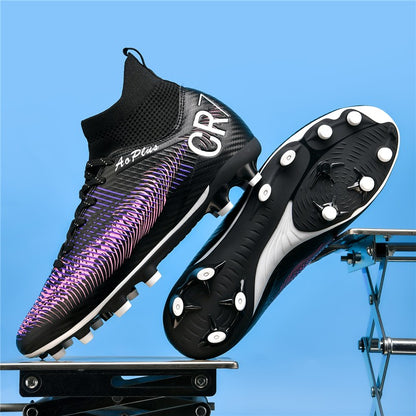 New Men Soccer Shoes Long Spikes Outdoor Sport Training Football Boots Cleats Adult Non Slip Boys Breathable Match Comfortable