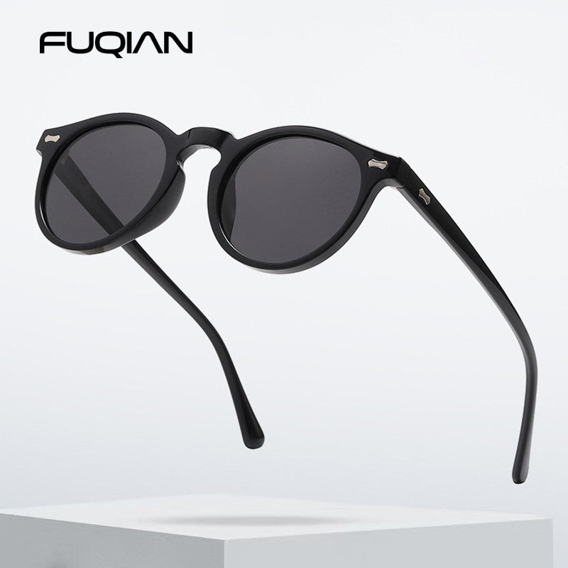 Óculos de Sol Redondos Retrô Masculinos Femininos Pequenos Moda Polarizados Óculos de Sol para Homens e Mulheres Óculos de Condução Estilo Vintage Literário