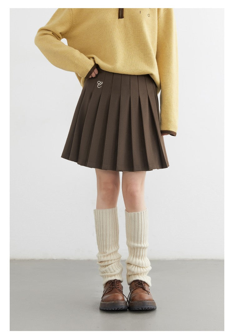 CHIC VEN Women Pleated Skirt High Waist Casual Preppy Style A-line Thick Mini Skirt for Girl Autumn Winter 2025 Ladies Clothing