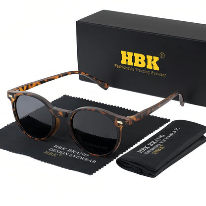 HBK Óculos De Sol Masculino Polarizado Redondo Armação TR90 Fashion Óculos De Sol Feminino Dirigir Esportes UV400 Lunette De Soleil Homme