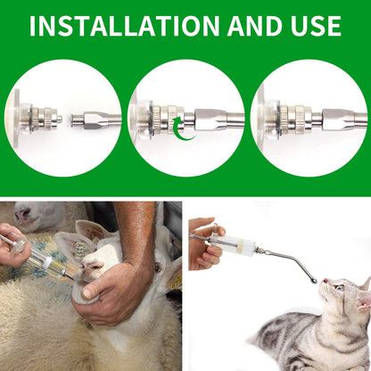 Seringa de 50ml de PVC com agulha para sonda de alimentação para camundongos/papagaios/pássaros/aves/agulhas de gavagem de cotovelo, ferramentas para alimentação de pequenos animais de estimação