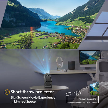 Projetor KaiAqua 4K Android 11 Nativo 1080P 390ANSI HY320 Dual Wifi6 BT5.0 1920*1080P Cinema portátil Projetor HY300 atualizado
