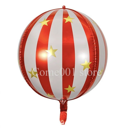 Merry Christmas Round Foil Balloons StripedStar Festive Ballons Party Birthday Home Decoration Supplies