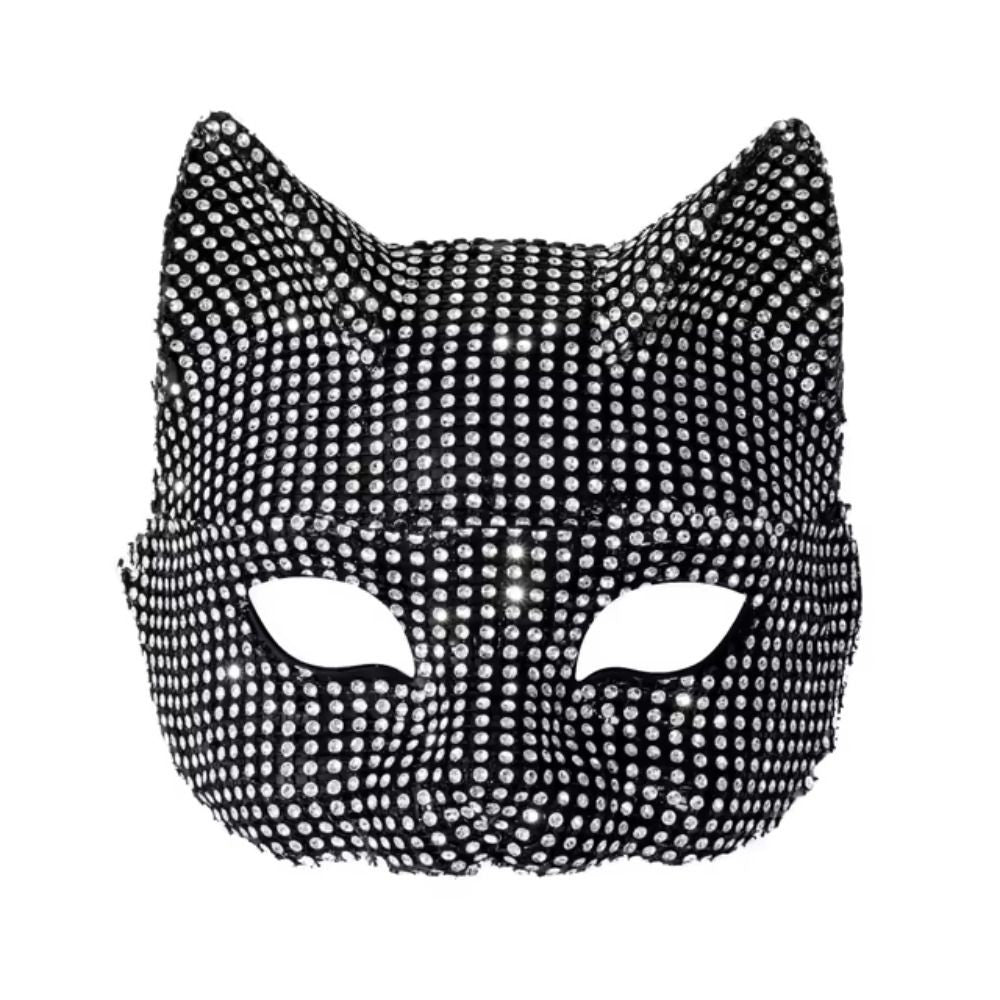 Fashion Cosplay Shiny Cat Ear Masks Sexy Bling Long Gloves Costume Accessories Halloween Party Kitten Half Masks
